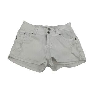 YMI Wanna Betta Butt White Ripped Jean Shorts Size 1 Women’s